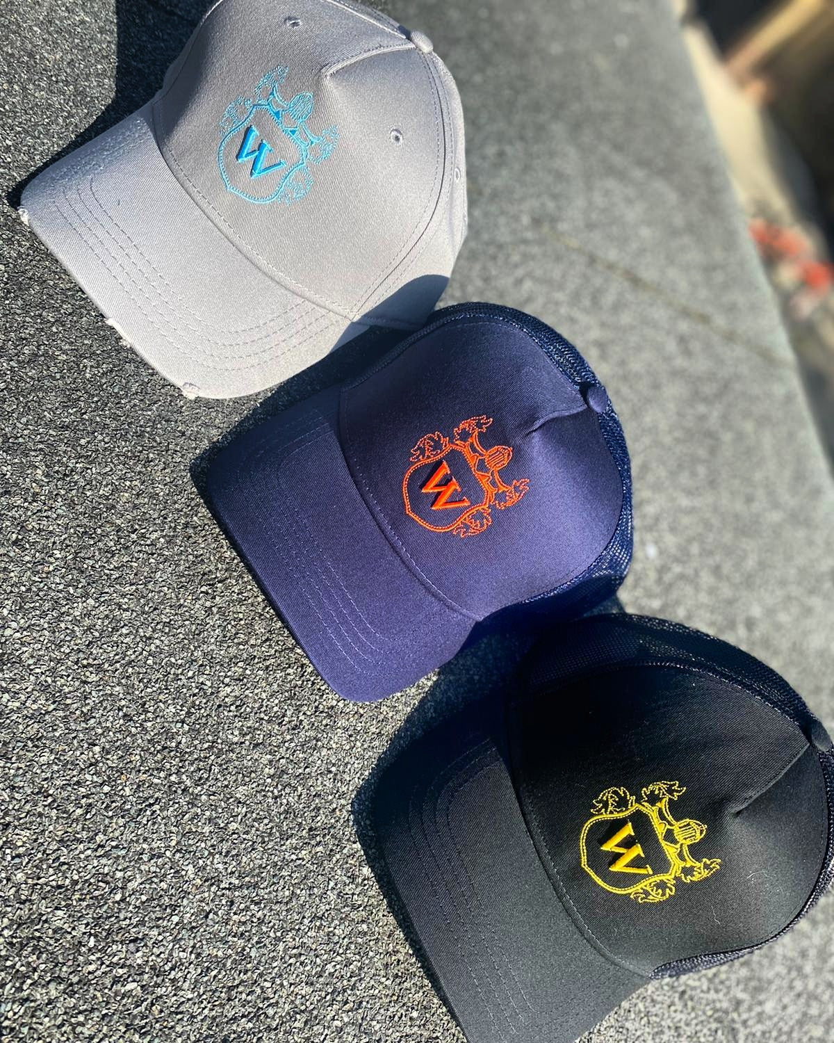 Black snapback trucker cap