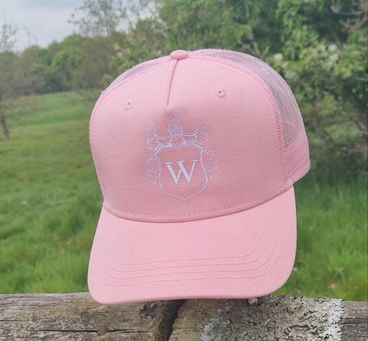 Pink trucker snapback cap